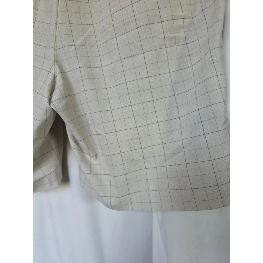 Tiger Woods Collection Golf Short Men 36 Plaid Tan Beige Flat Front